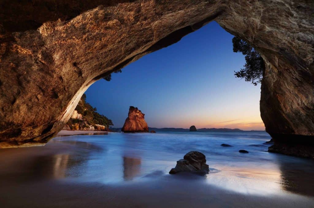Coromandel-Peninsula-Cathedral-Cove-Abends