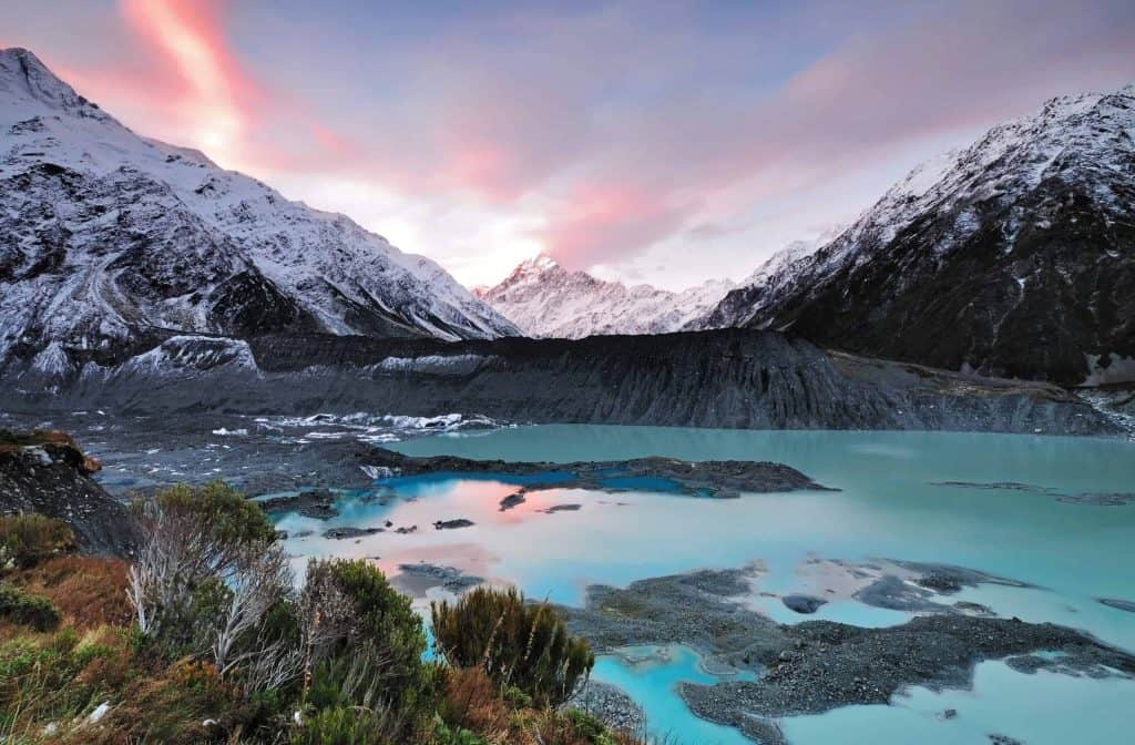 Mount-Cook-National-Park-Muller-Lake-Blick-von-Kea-Point